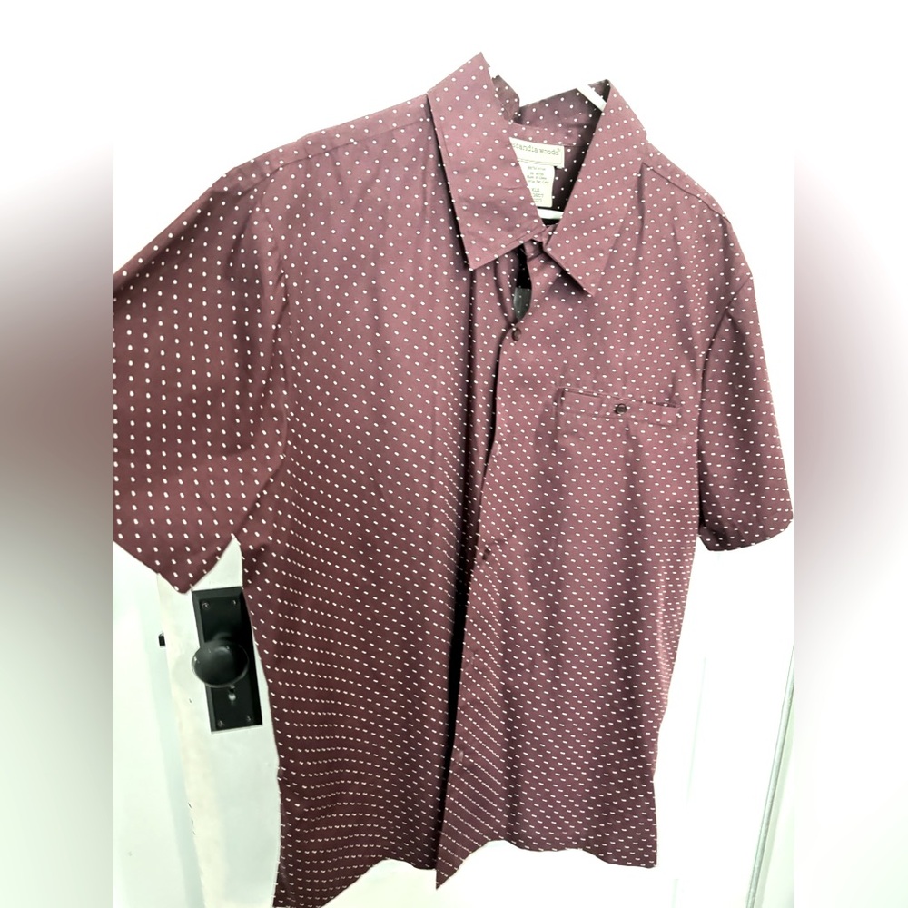 Men's Maroon Polka Dot Casual Shirt